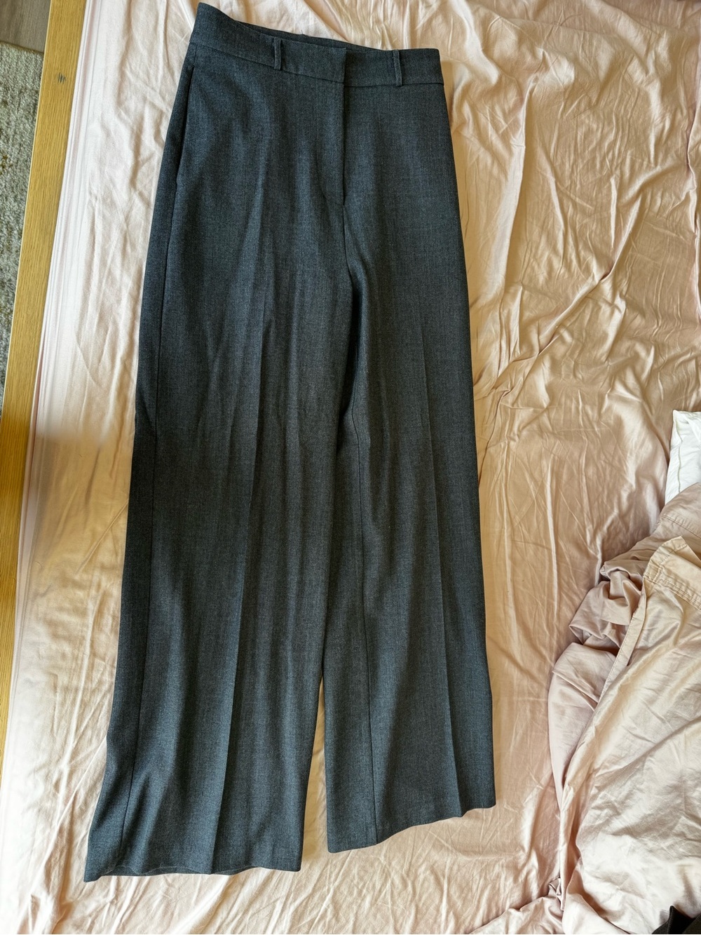 Olivaceous Charcoal Wide-Leg Dress Pants